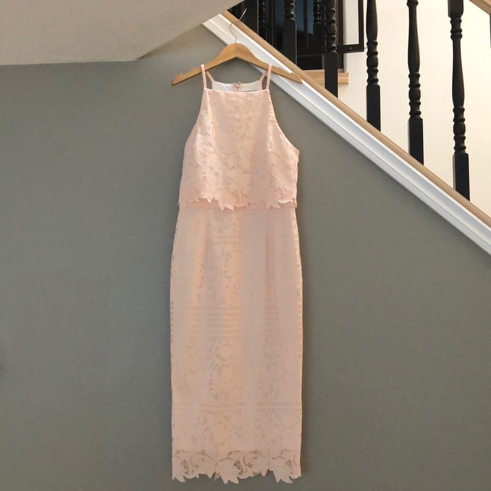 ASOS Midi Blush Lace Dress